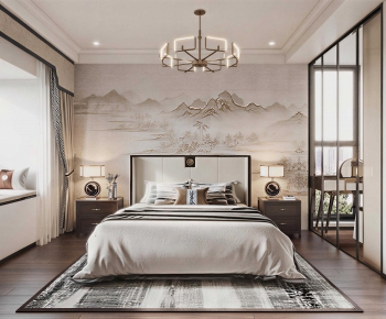 New Chinese Style Bedroom-ID:734920985