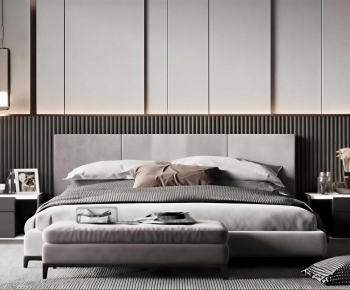 Modern Double Bed-ID:671417951