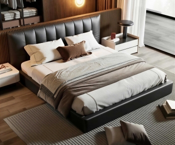 Modern Double Bed-ID:531538017