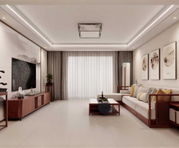 New Chinese Style A Living Room-ID:910947089