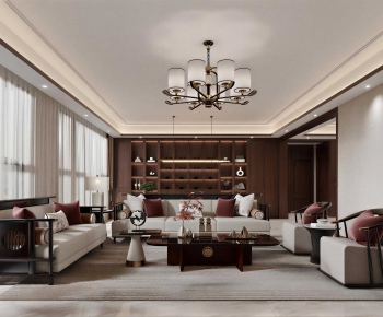 New Chinese Style A Living Room-ID:459182029
