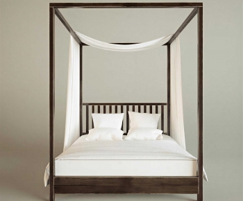Wabi-sabi Style Double Bed-ID:120516064