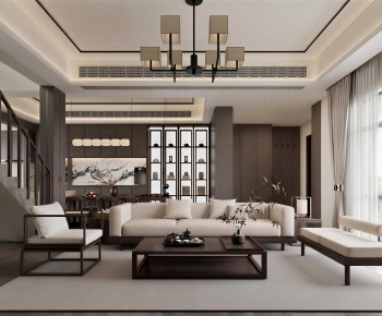 New Chinese Style A Living Room-ID:107517966