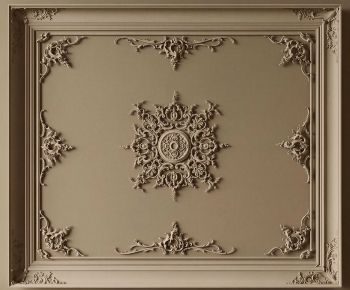 French Style Plaster Carved Top Plate-ID:171128032