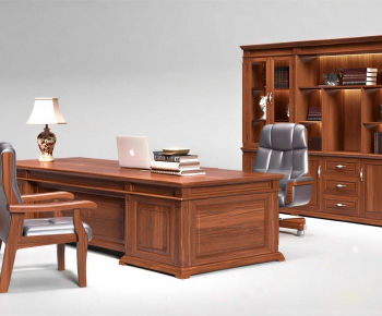 New Chinese Style Office Desk And Chair-ID:971573117