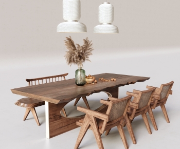 Wabi-sabi Style Dining Table And Chairs-ID:294615033