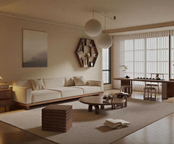 New Chinese Style A Living Room-ID:633649111
