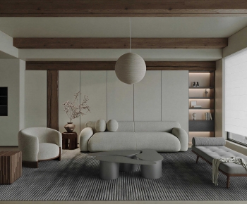 Wabi-sabi Style A Living Room-ID:400912051