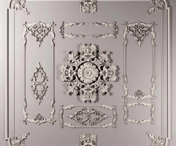 European Style Plaster Carved Top Plate-ID:837774995