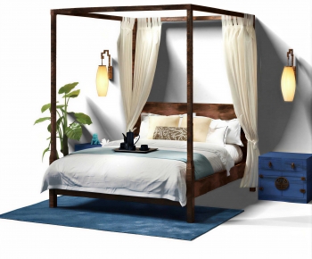 New Chinese Style Double Bed-ID:753398903