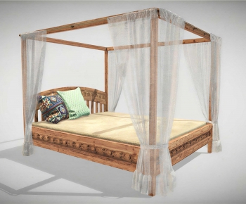 New Chinese Style Double Bed-ID:319930084