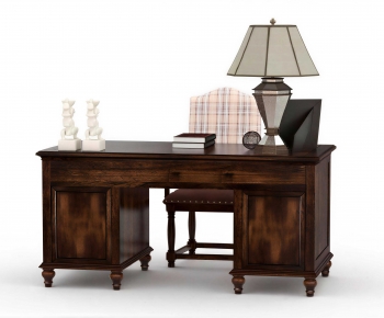 American Style Computer Desk And Chair-ID:924350023