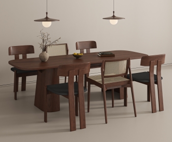 Wabi-sabi Style Dining Table And Chairs-ID:116445062