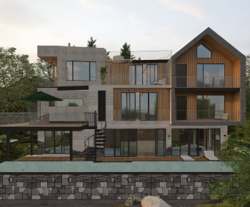 Modern Appearance Of Commercial Building-ID:388421067