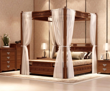 New Chinese Style Double Bed-ID:392566928