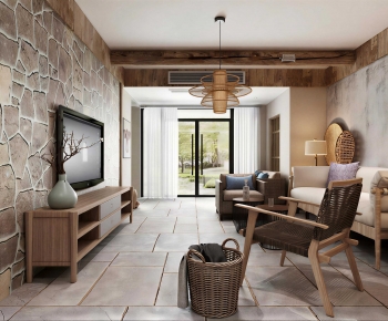 Wabi-sabi Style A Living Room-ID:409629117