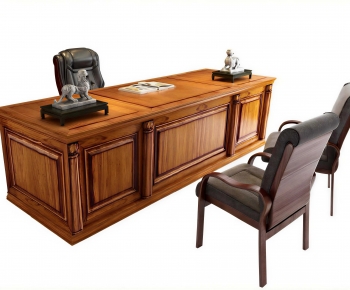 Chinese Style Office Desk And Chair-ID:412947897
