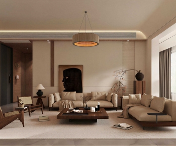 Wabi-sabi Style A Living Room-ID:987238887