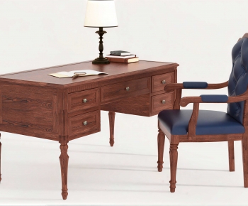 American Style Computer Desk And Chair-ID:629075055