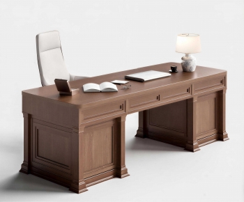 American Style Office Desk And Chair-ID:597553979