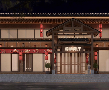 New Chinese Style Facade Element-ID:607362997