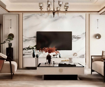 New Chinese Style A Living Room-ID:109623912