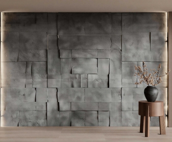 Wabi-sabi Style TV Wall-ID:861419929