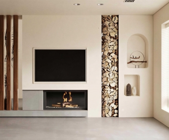 Wabi-sabi Style TV Wall-ID:880472908