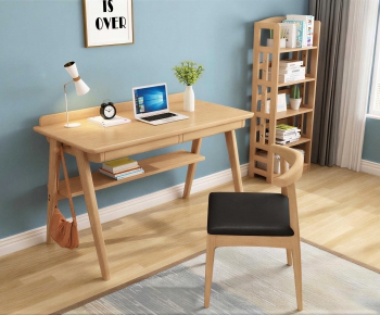 Modern Computer Desk And Chair-ID:410495043