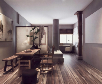 Wabi-sabi Style Study Space-ID:684247026