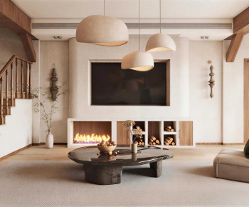 Wabi-sabi Style A Living Room-ID:982029443