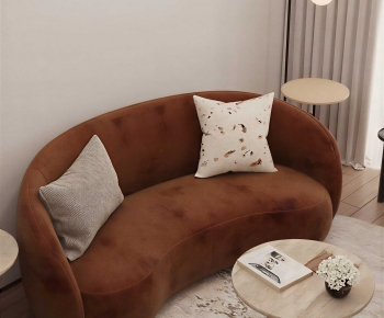 Wabi-sabi Style Curved Sofa-ID:669758084
