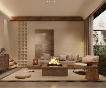 Wabi-sabi Style A Living Room-ID:118676902