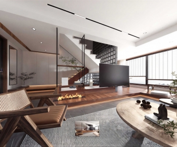New Chinese Style A Living Room-ID:931952953