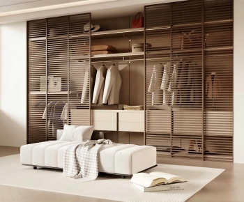 Modern Clothes Storage Area-ID:734639885