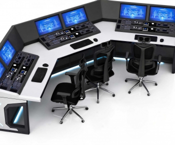 Modern Office Desk And Chair-ID:488226893