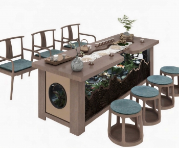 New Chinese Style Tea Tables And Chairs-ID:400945909