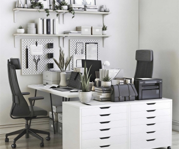 Modern Office Desk And Chair-ID:509274019