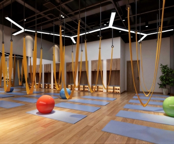 Industrial Style Yoga Room-ID:254623893