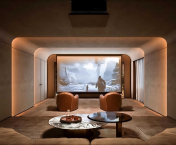 Wabi-sabi Style Audiovisual Room-ID:185834889