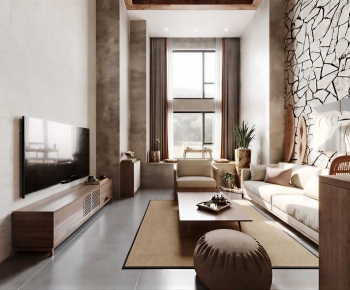 Wabi-sabi Style A Living Room-ID:719777114