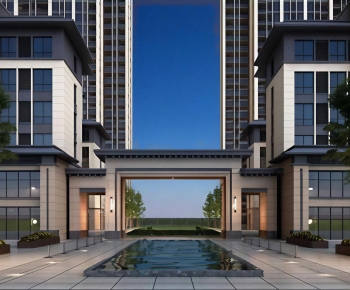 New Chinese Style Facade Element-ID:983880047