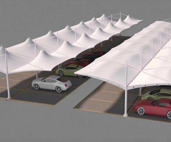 Modern Outdoor Parking Lot-ID:166330388