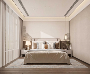 New Chinese Style Bedroom-ID:729625942