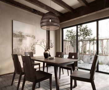 Wabi-sabi Style Dining Room-ID:923605926