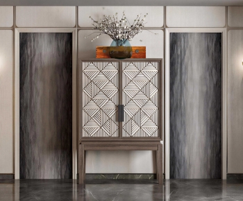 New Chinese Style Entrance Cabinet-ID:888874058