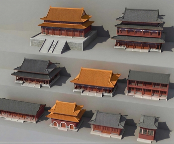 Chinese Style Ancient Architectural Buildings-ID:384631249