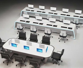 Modern Office Desk And Chair-ID:384790904
