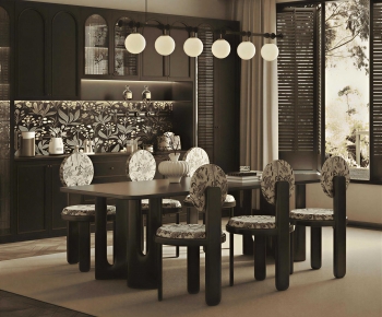 French Style Dining Table And Chairs-ID:422679908