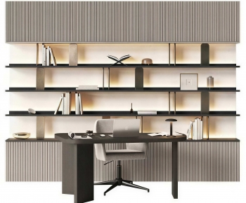 Modern Office Desk And Chair-ID:810966013